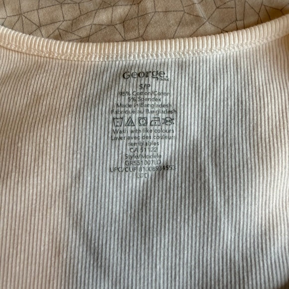 George White Ribbed Henley Bodysuit - Picture 3 of 4